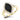 0.70 Ct Round Cut Pave Setting Halo Black And White Diamond In Yellow Gold
