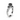 Angle view of white gold ring with a round black center stone, surrounded by intricate black accents and detailed metalwork.