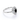 Side view of white gold ring with an oval black diamond framed by a vintage-inspired floral diamond halo with polished band.