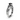Side view of a white gold ring featuring a round black diamond center with intricate vine detailing and small black accents
