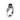 Angle view of white gold ring with large round black gemstone, vintage floral design, and small black accents on the band.