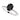 Angle view of white gold ring with an oval black diamond center and a delicate pavé diamond band for a modern look.