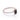 Side view of emerald cut black diamond framed in a sleek bezel setting atop a pavé band crafted in rose gold.