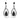 4.36 Carat Round Cut Pave Setting Black And White Diamond Dangle Earring