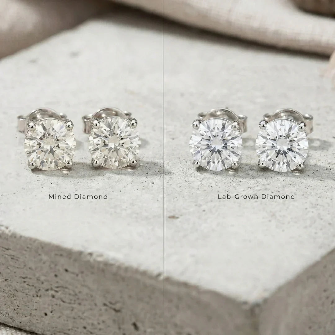 Lab-Grown vs Mined Diamond Studs