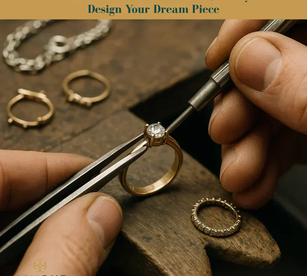 Jeweler Making Custom Diamond Ring Piece