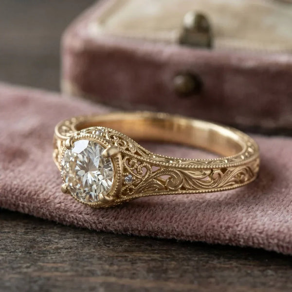 Engraved Filigree Solitaires Inspired By Taylor’s Heirloom Glow