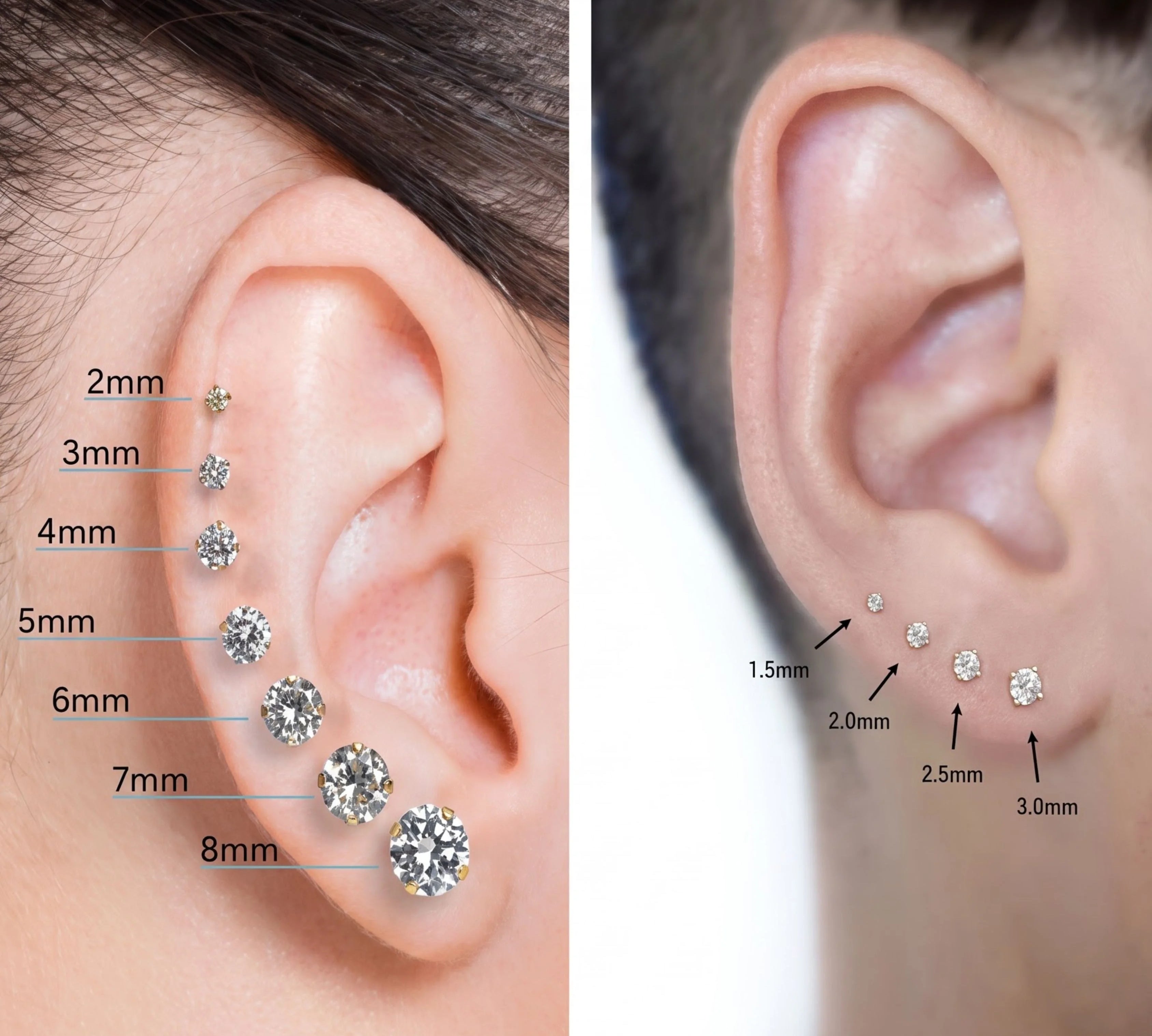 Female Diamond Stud Earrings vs. Diamond Earrings for Men – Size Guide