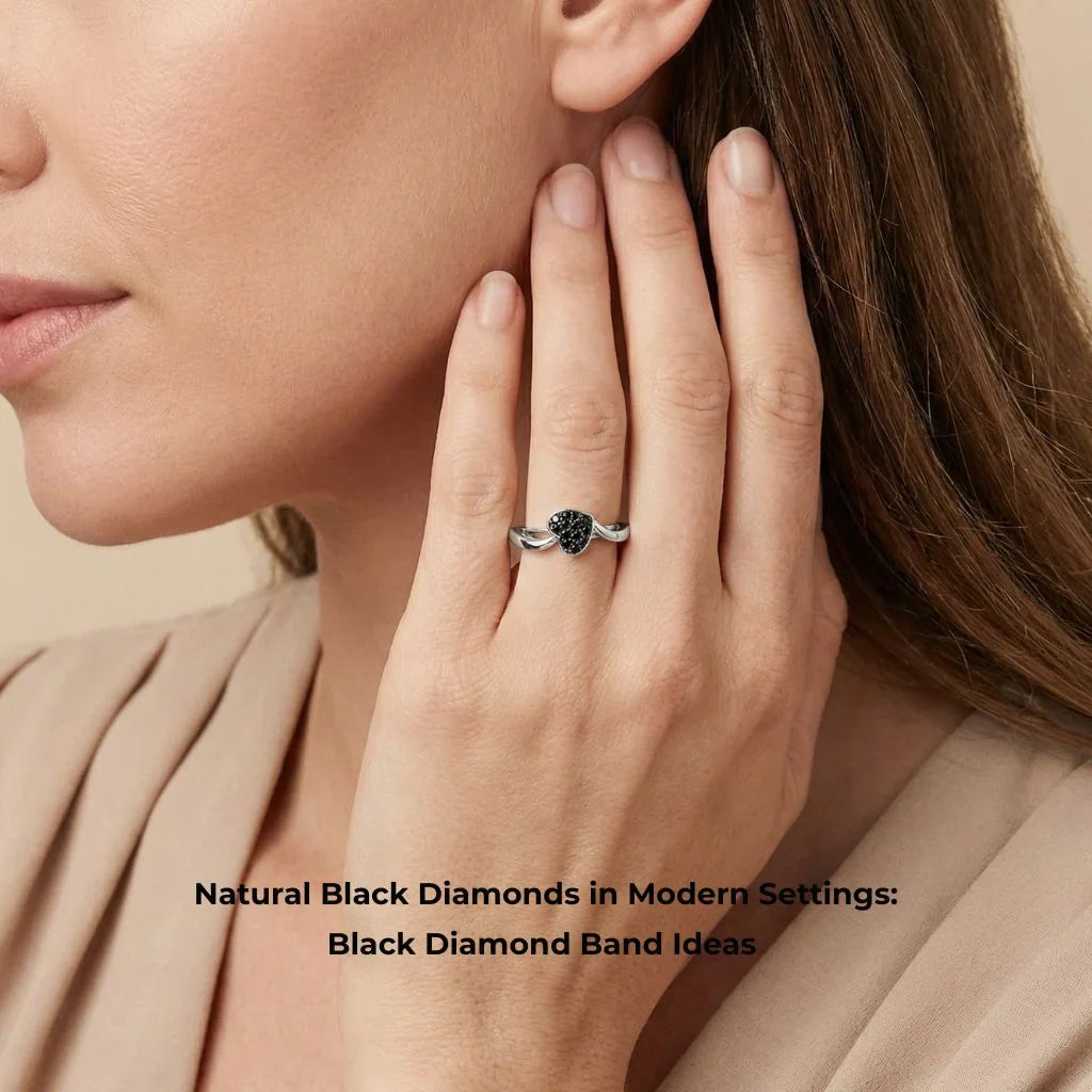 Natural Black Diamonds In Modern Settings: Black Diamond Band Ideas 