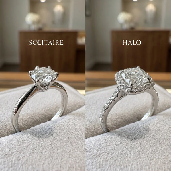 Solitaire vs Halo Engagement Rings
