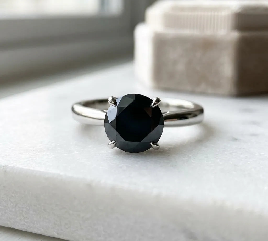 Black Diamond Engagement Ring