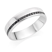 0.31 Ct Round Cut Channel Setting Black Diamond Half Eternity Wedding Band Men's Wedding Rings