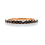 0.65 Ct Round Cut Prong Setting Black Diamond Eternity Ring In Yellow Gold