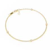 0.07 Carat Round Shape Diamond Bracelet In Yellow Gold