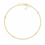 0.07 Carat Round Shape Diamond Bracelet In Yellow Gold