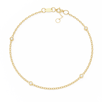 0.07 Carat Round Shape Diamond Bracelet In Yellow Gold 18K Yellow Gold Natural Diamond