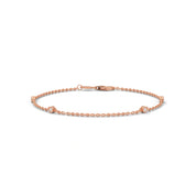 0.07 Carat Bezel Set Diamond Station Bracelet in Yellow Gold 18K Rose Gold Natural Diamond