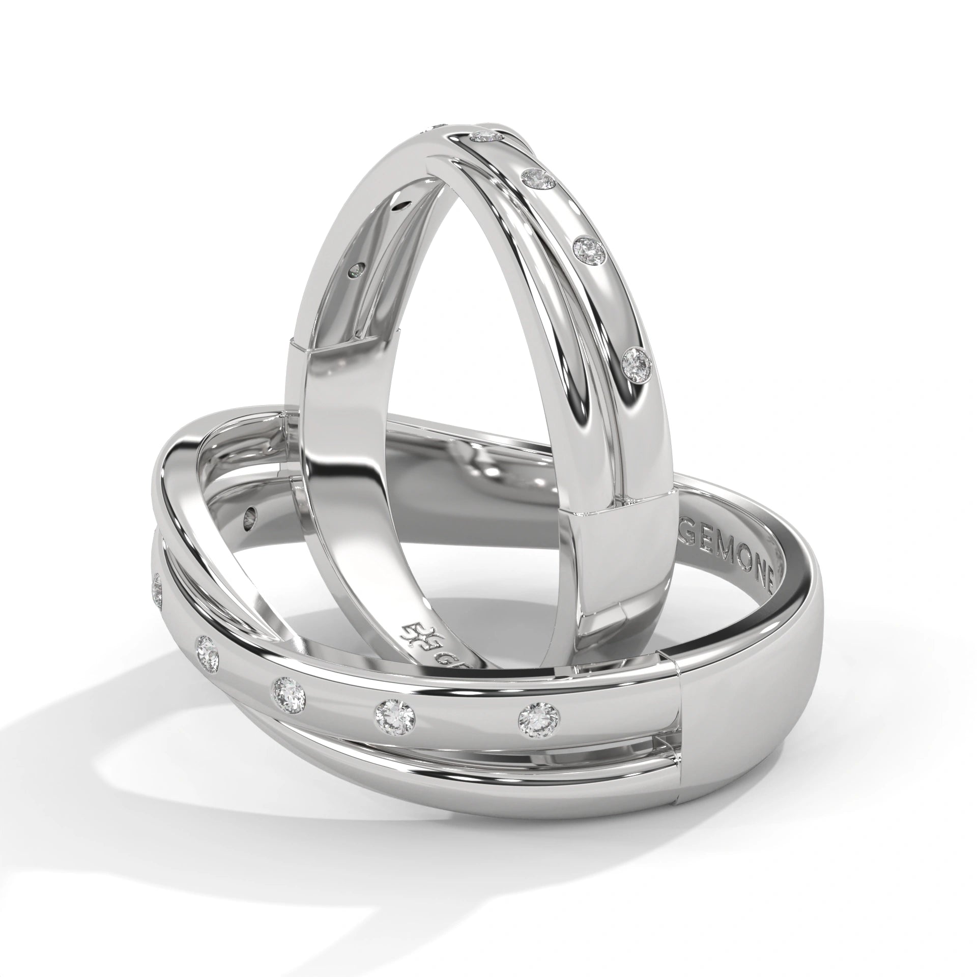 0.07 Ct Lab Diamond Men's Ring White Gold Couple Ring