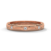 0.08 Ct Lab Diamond Contour Wedding Band Rose Gold 18K Rose Gold Natural Diamond