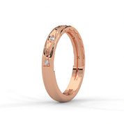 0.08 Ct Lab Diamond Contour Wedding Band Rose Gold