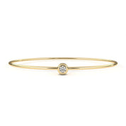 0.11 Carat Bezel Set Diamond Bangle Bracelet in Gold 18K Yellow Gold Natural Diamond