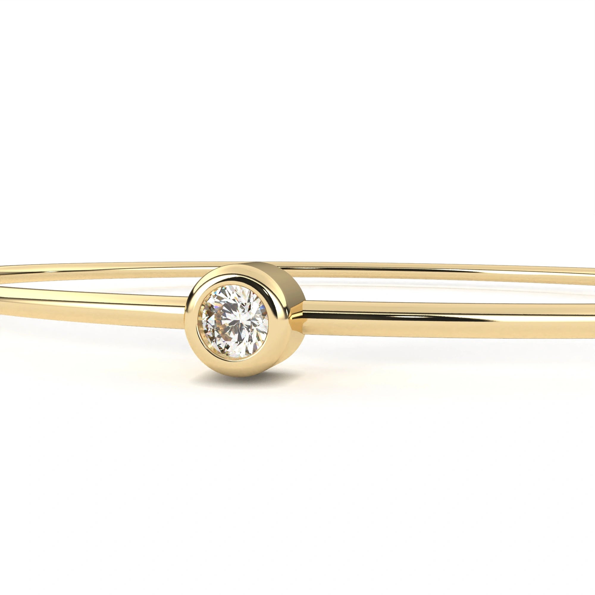 0.11 Carat Bezel Set Diamond Bangle Bracelet in Gold