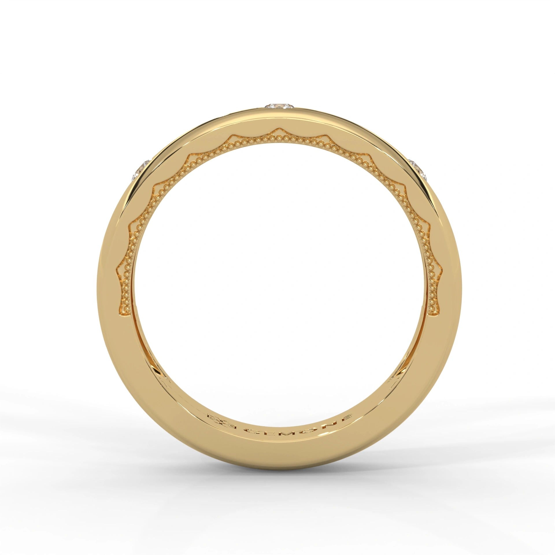 0.12 Ct Lab Diamond Wedding Band Yellow Gold