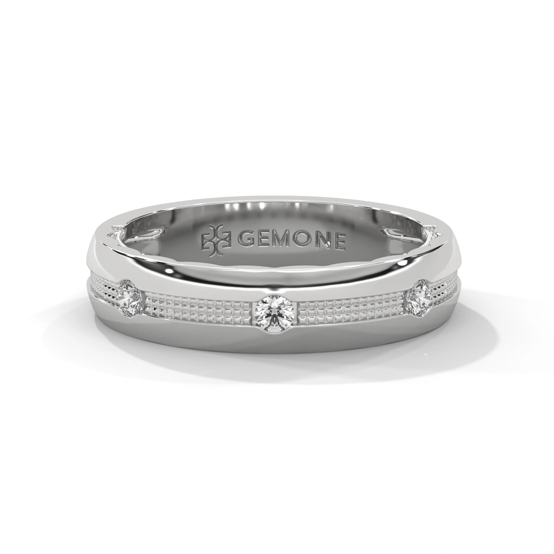 0.12 Ct Lab Diamond Wedding Band Yellow Gold 950 Platinum Natural Diamond