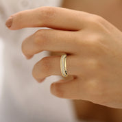 0.12 Ct Women's Lab Diamond Couple Band Set Yellow Gold