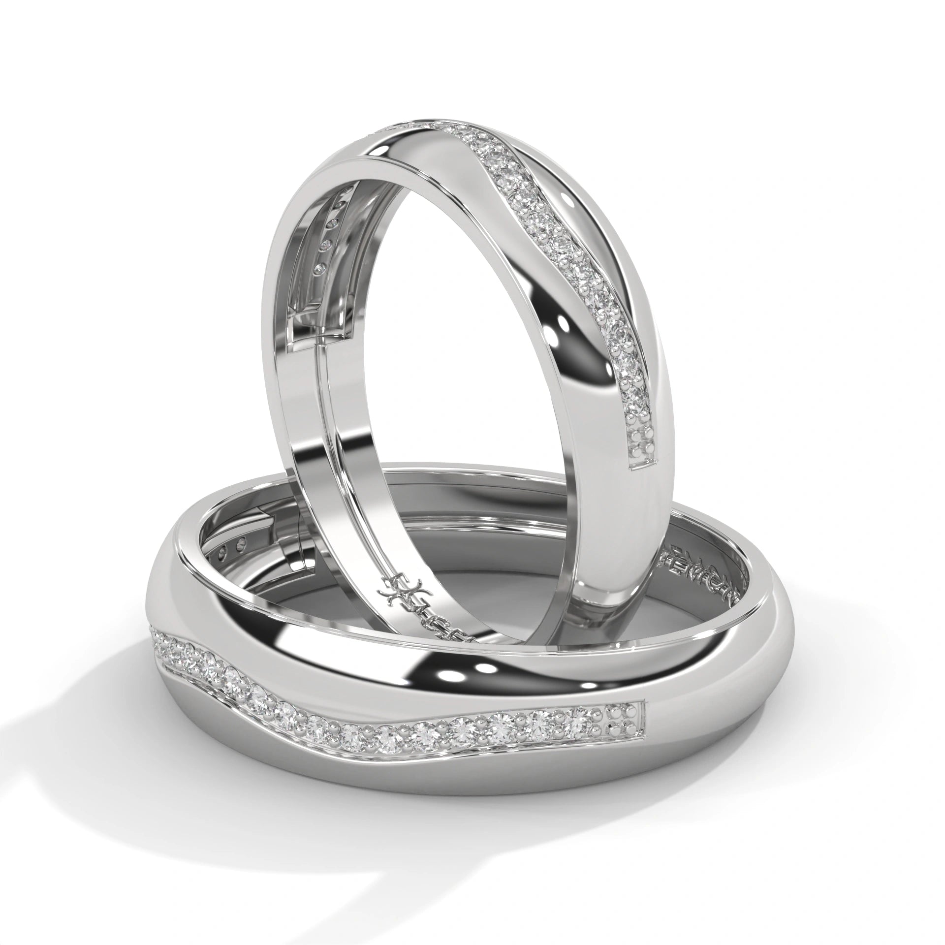 0.14 Ct Lab Diamond Men's Ring Couple Band 950 Platinum Natural Diamond