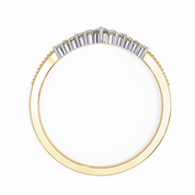 0.15 Carat Round Cut Curved Diamond Wedding Band In Yellow Gold ring size
