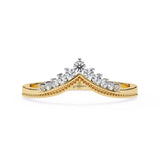0.15 Carat Round Cut Curved Diamond Wedding Band In Yellow Gold