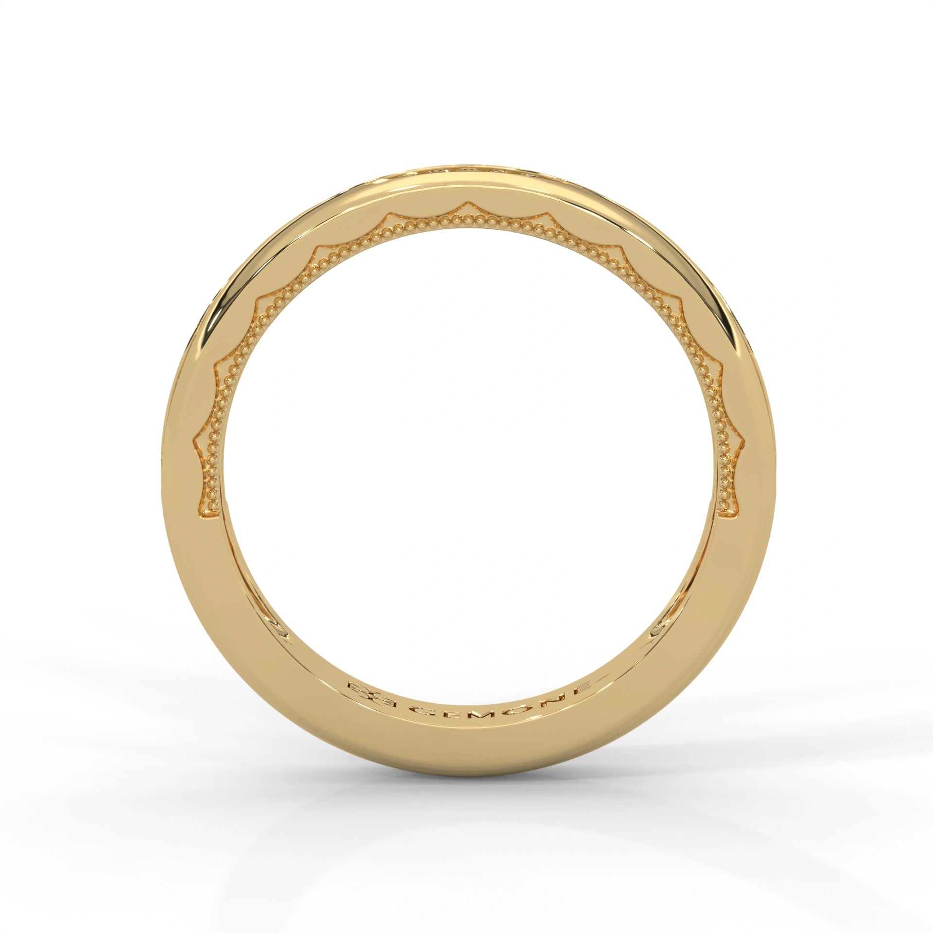 0.16 Ct Lab Diamond Curved Wedding Band Yellow Gold