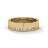 0.18 Ct Princess Lab Diamond Wedding Band Rose Gold