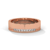 0.18 Ct Princess Lab Diamond Wedding Band Rose Gold 18K Rose Gold Natural Diamond