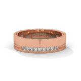 0.18 Ct Princess Lab Diamond Wedding Band Rose Gold