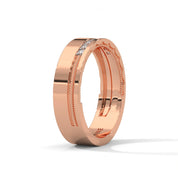 0.18 Ct Princess Lab Diamond Wedding Band Rose Gold