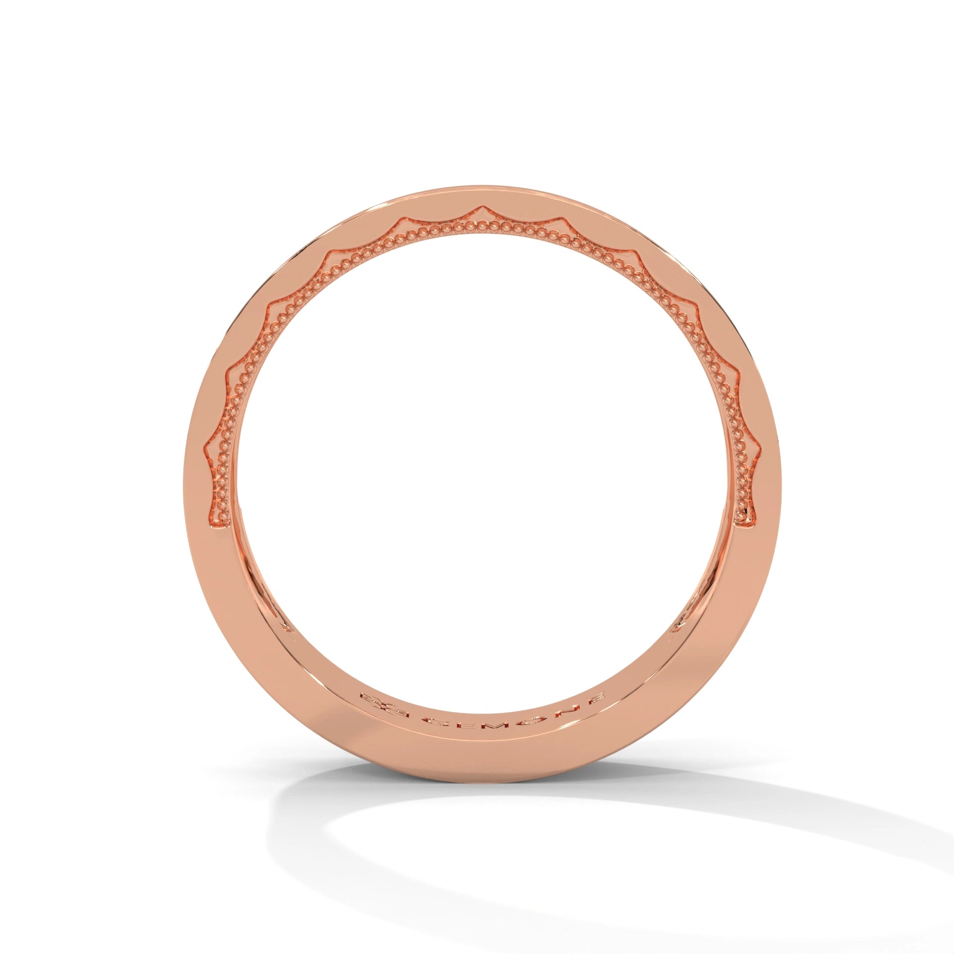 0.18 Ct Princess Lab Diamond Wedding Band Rose Gold