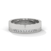 0.18 Ct Princess Lab Diamond Wedding Band Rose Gold 950 Platinum Natural Diamond