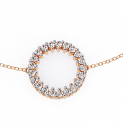 0.19 Carat Round Diamond Open Circle Bracelet in Yellow Gold 18K Rose Gold Natural Diamond