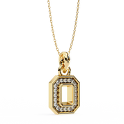 0.20 Ct Lab Diamond Pavé Diamond Pendant in Yellow Gold