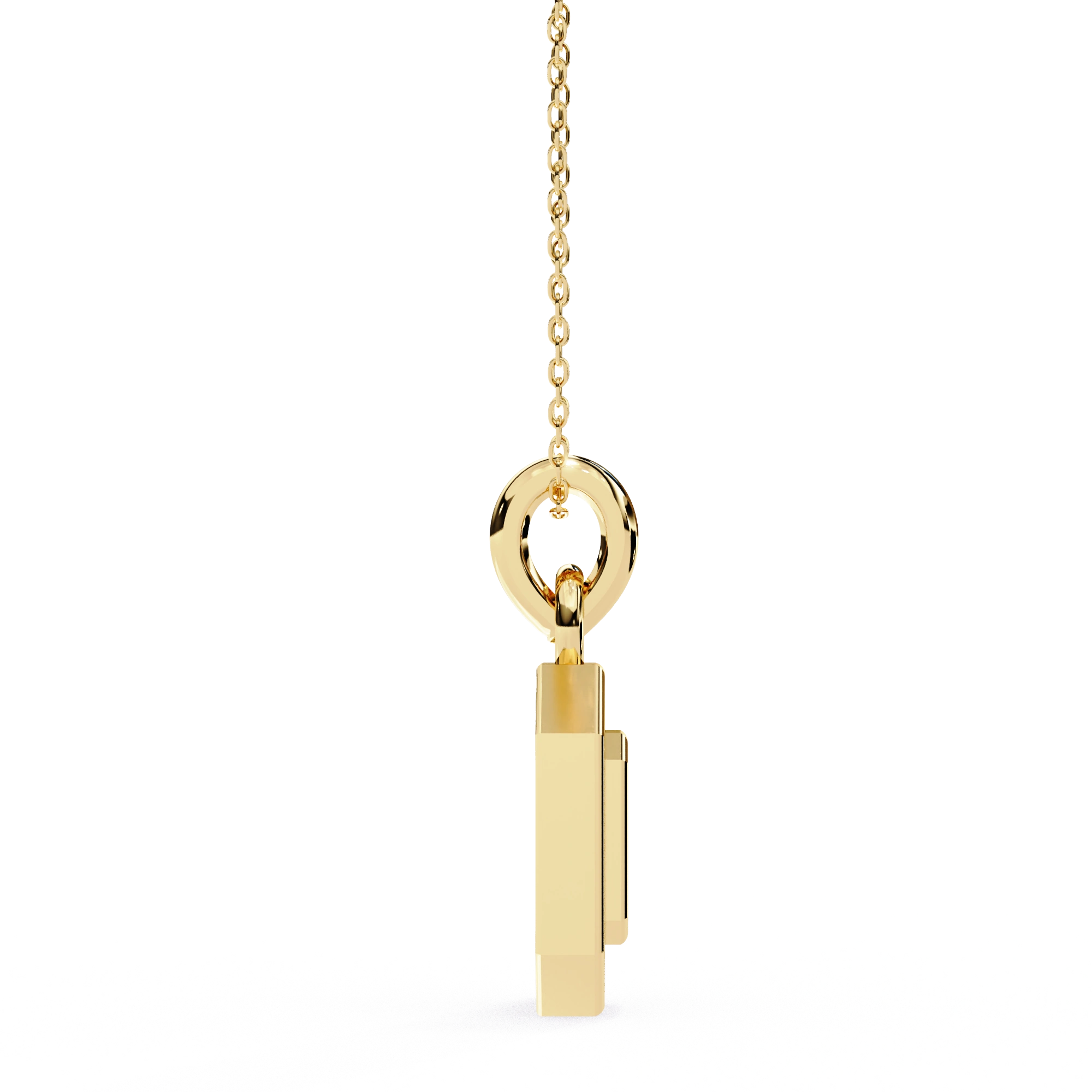 0.20 Ct Lab Diamond Pavé Diamond Pendant in Yellow Gold