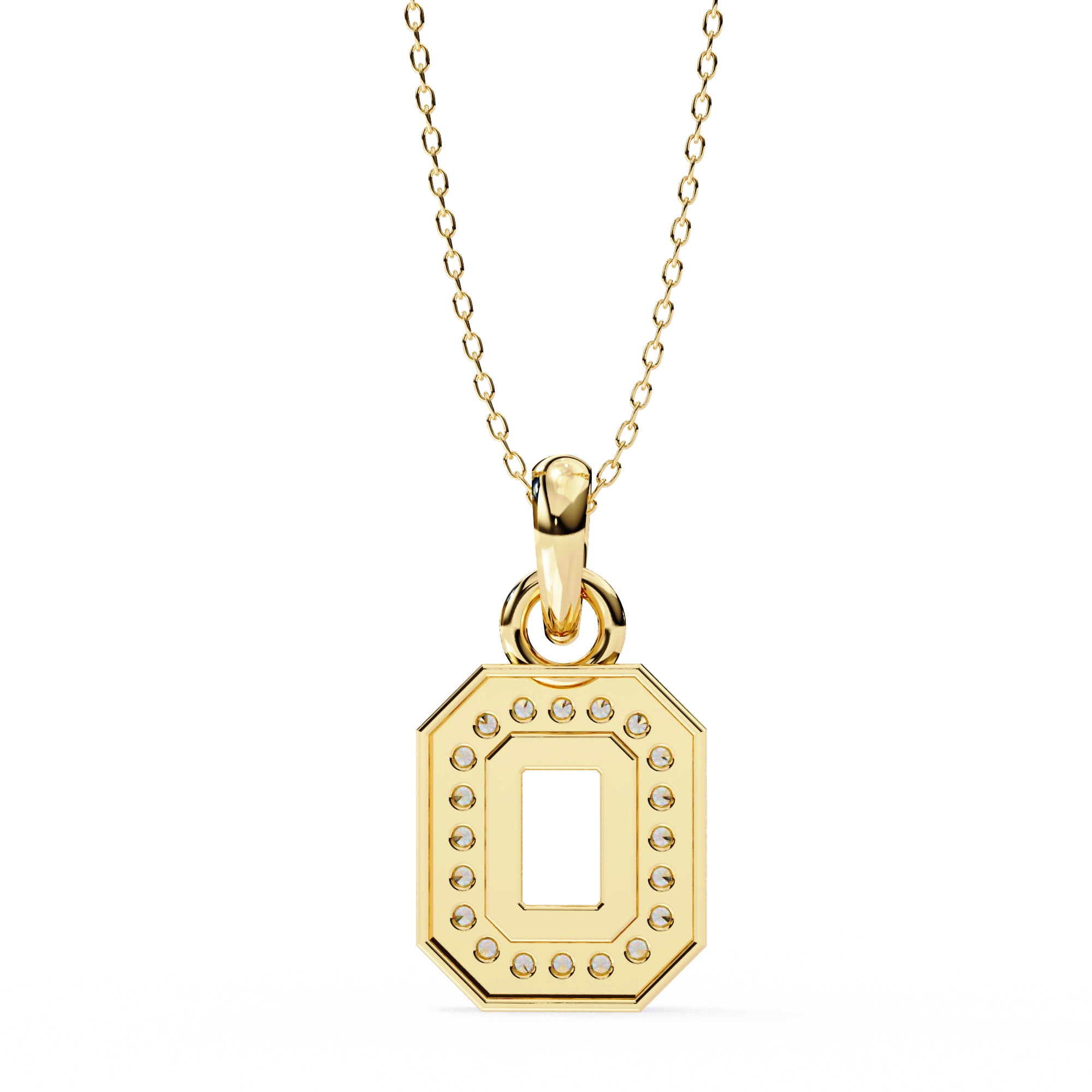 0.20 Ct Lab Diamond Pavé Diamond Pendant in Yellow Gold