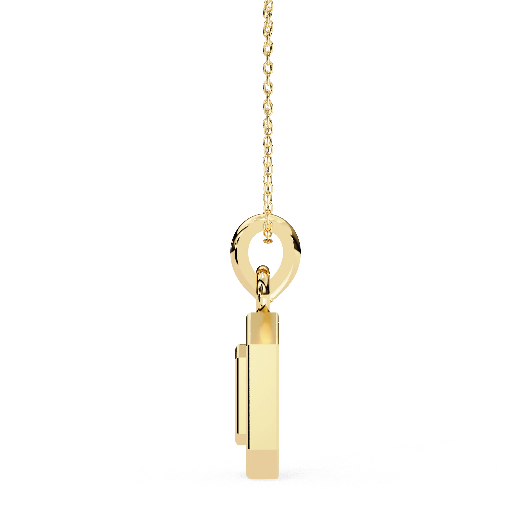 0.20 Ct Lab Diamond Pavé Diamond Pendant in Yellow Gold