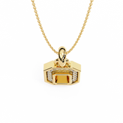 0.20 Ct Lab Diamond Pavé Diamond Pendant in Yellow Gold