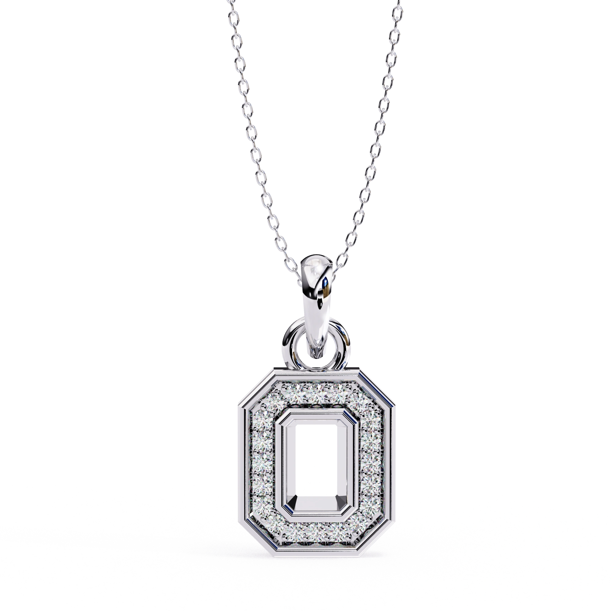 0.20 Ct Lab Diamond Pavé Diamond Pendant in Yellow Gold 950 Platinum Natural Diamond