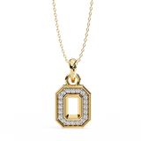 0.20 Ct Lab Diamond Pavé Diamond Pendant in Yellow Gold