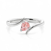 0.21 Carat Pink Pear Bypass Ring 950 Platinum