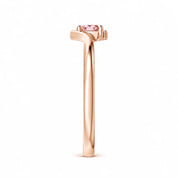 0.21 Carat Pink Pear Bypass Ring