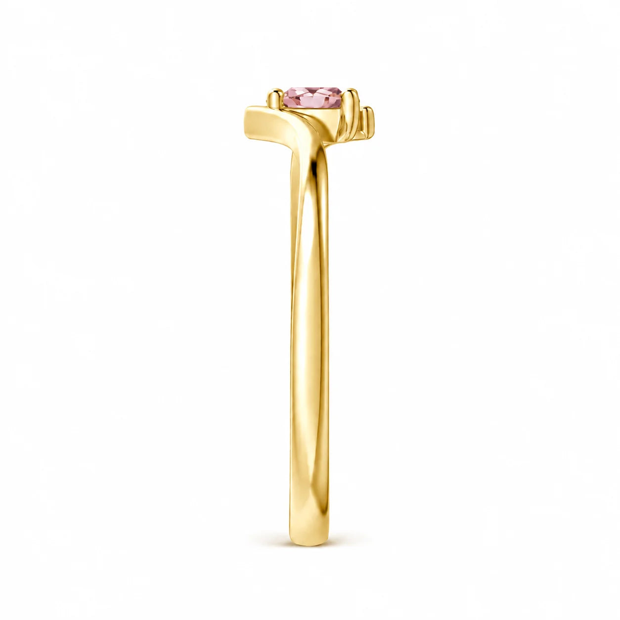 0.21 Carat Pink Pear Bypass Ring